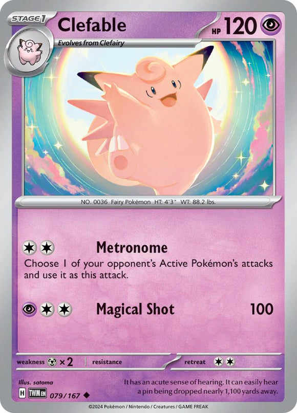 Clefable [079/167] - (Twilight Masquerade) Reverse Holofoil