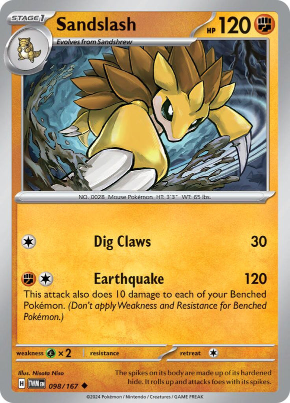 Sandslash [098/167] - (Twilight Masquerade) Reverse Holofoil
