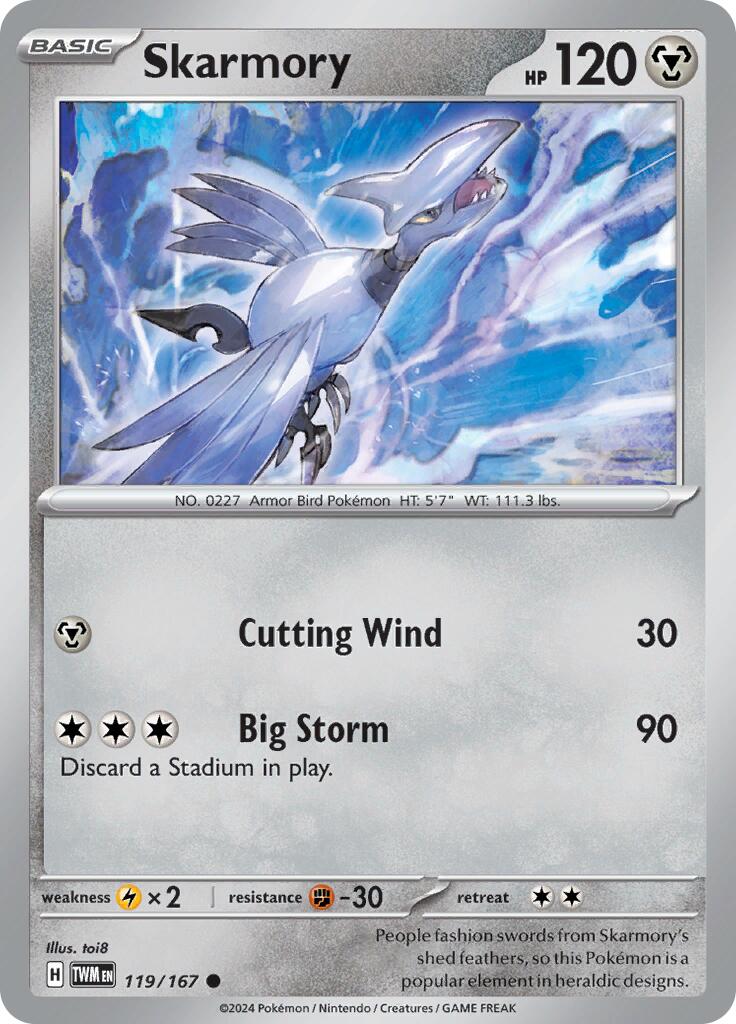 Skarmory [119/167] - (Twilight Masquerade) Reverse Holofoil