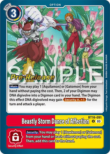 Beastly Storm Dance of Affection [BT16-091-U] [Beginning Observer Pre-Release Cards] Foil