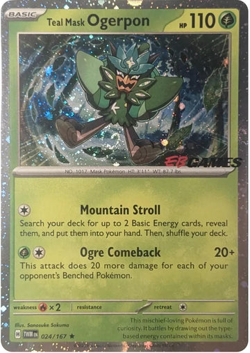 Teal Mask Ogerpon (Cosmos Holo) (EB Games Exclusive) [024/167] [Miscellaneous Cards & Products] Holofoil