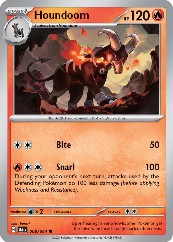 Houndoom [008/064] - (Shrouded Fable) Reverse Holofoil