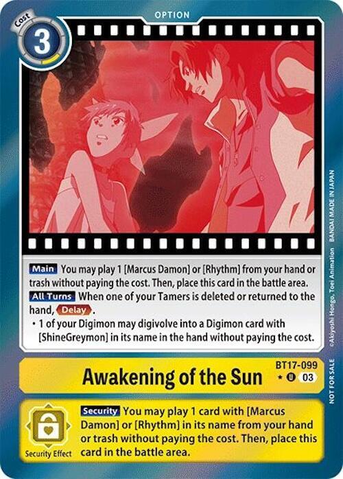 Awakening of the Sun (Secret Crisis: Movie Memorial Pack) [BT17-099-U] [Secret Crisis] Foil