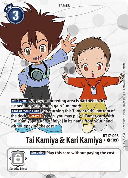 Tai Kamiya & Kari Kamiya (Box Promotion Pack: Secret Crisis) [BT17-093 R] [Secret Crisis] Foil