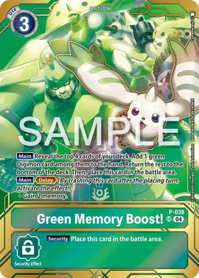 Green Memory Boost! - P-038 (Premium Card Collection - Memory Boost! Set) [P-038 P] [Digimon Promotion Cards] Foil
