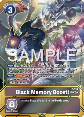 Black Memory Boost! - P-039 (Premium Card Collection - Memory Boost! Set) [P-039 P] [Digimon Promotion Cards] Foil