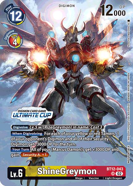 ShineGreymon (Ultimate Cup 2024) [BT12-043 SR] [Across Time] Foil
