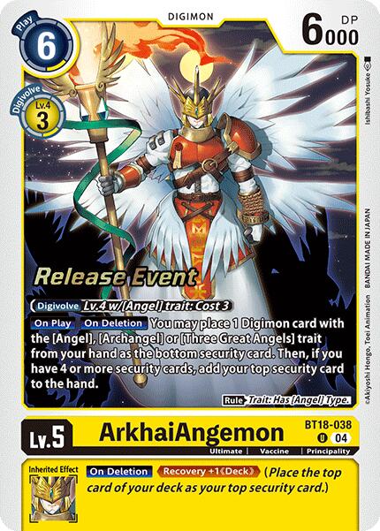 ArkhaiAngemon [BT18-038 U] [Release Special Booster 2.0 Celebration Event Cards] Foil