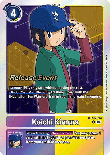 Koichi Kimura [BT18-094 R] [Release Special Booster 2.0 Celebration Event Cards] Foil
