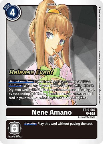 Nene Amano [BT19-087 U] [Release Special Booster 2.0 Celebration Event Cards] Foil