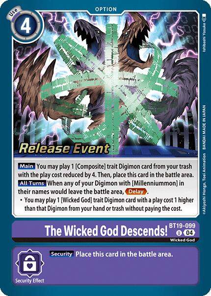 The Wicked God Descends! [BT19-099 U] [Release Special Booster 2.0 Celebration Event Cards] Foil