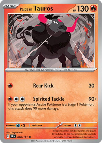 Paldean Tauros [018/191] - (Surging Sparks) Reverse Holofoil