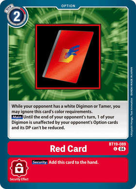 Red Card [BT19-089 C] [Release Special Booster 2.5]