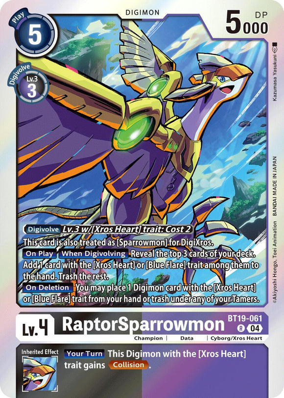 RaptorSparrowmon [BT19-061 R] [Release Special Booster 2.5] Foil
