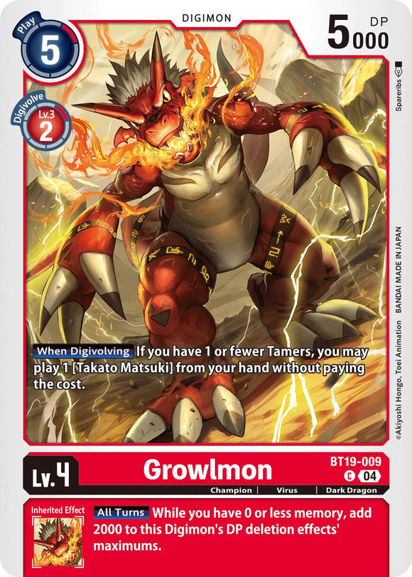 Growlmon [BT19-009 C] [Release Special Booster 2.5]