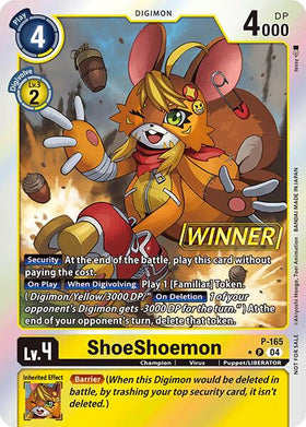 ShoeShoemon (Store Tournament 2025 Vol.1 Winner Pack) [P-165 P] [Digimon Promotion Cards] Foil