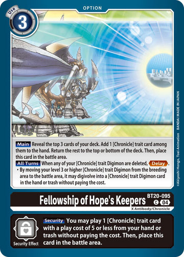 Fellowship of Hope's Keepers [BT20-095 C] [Release Special Booster 2.5]