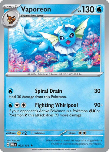 Vaporeon [022/131] [Prismatic Evolutions] Reverse Holofoil