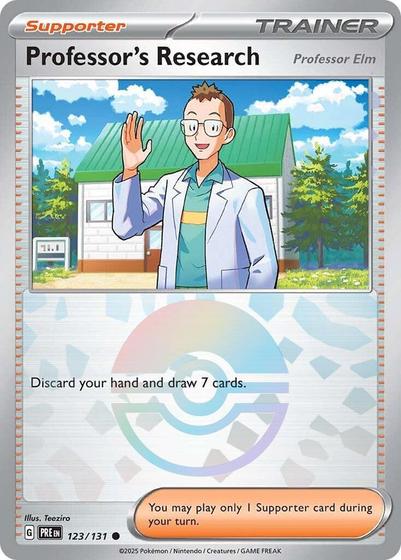 Professor's Research [Professor Elm] (Poke Ball Pattern) [123/131] - (Prismatic Evolutions) Holofoil