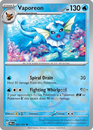 Vaporeon (Master Ball Pattern) [022/131] - (Prismatic Evolutions) Holofoil