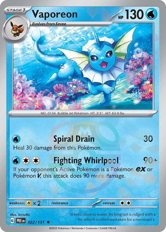 Vaporeon (Master Ball Pattern) [022/131] - (Prismatic Evolutions) Holofoil
