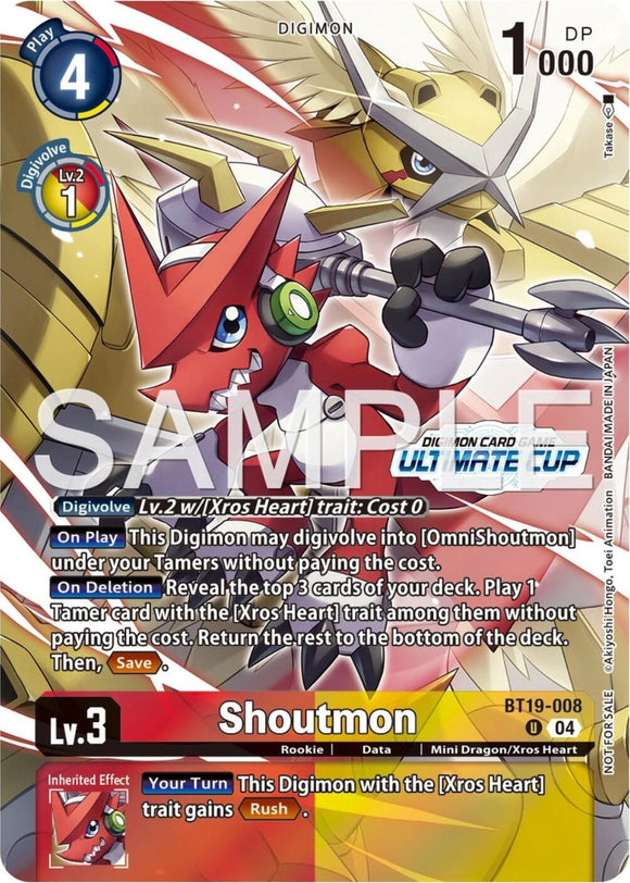 Shoutmon (Ultimate Cup 25-26 Season 1) [BT19-008 U] [Release Special Booster 2.5] Foil