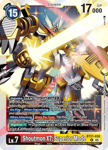 Shoutmon X7: Superior Mode [BT21-030 R] [World Convergence] Foil
