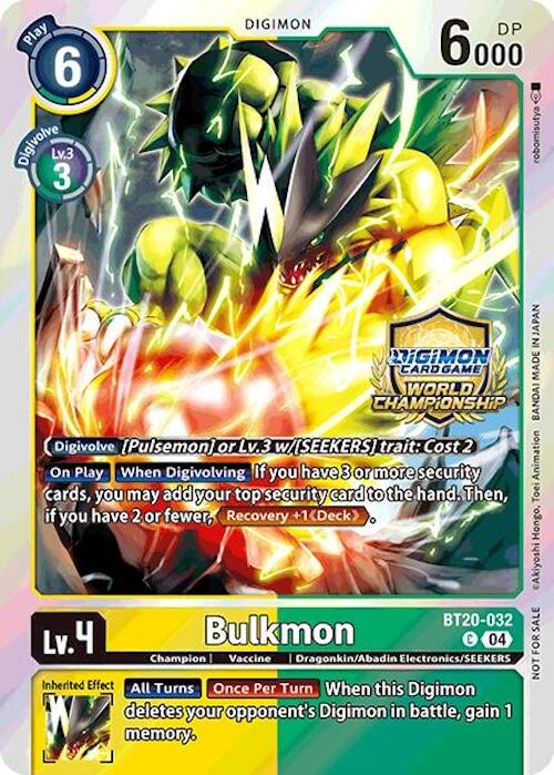 Bulkmon (Regionals 25-26 Champion Card Set Season 1) [BT20-032 C] [Release Special Booster 2.5] Foil