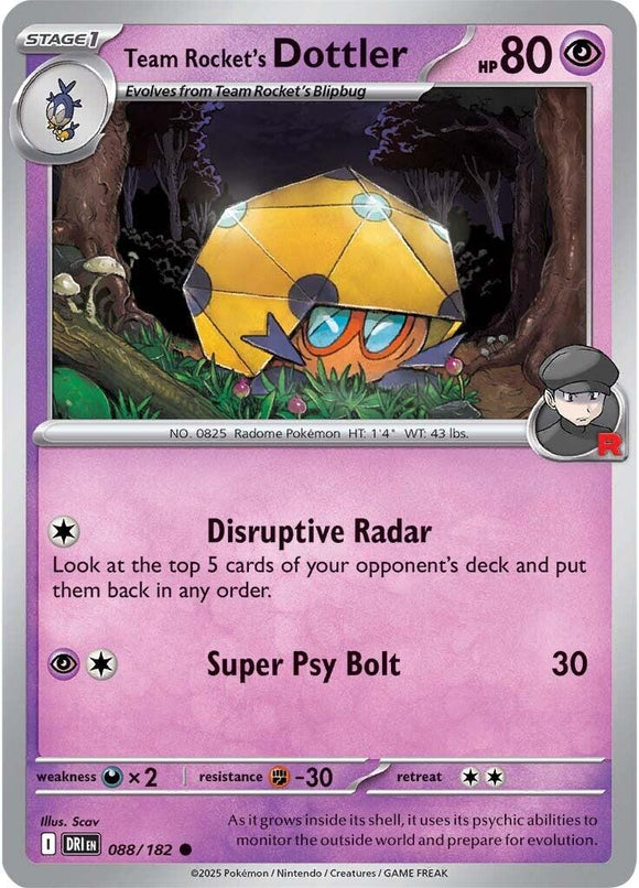 Team Rocket's Dottler [088/182] [Destined Rivals] Reverse Holofoil