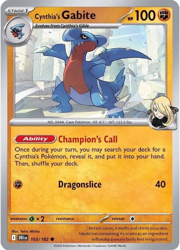 Cynthia's Gabite [103/182] [Destined Rivals] Reverse Holofoil