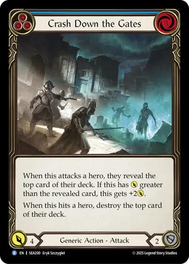 Crash Down the Gates (Blue) [SEA200] [High Seas] Rainbow Foil