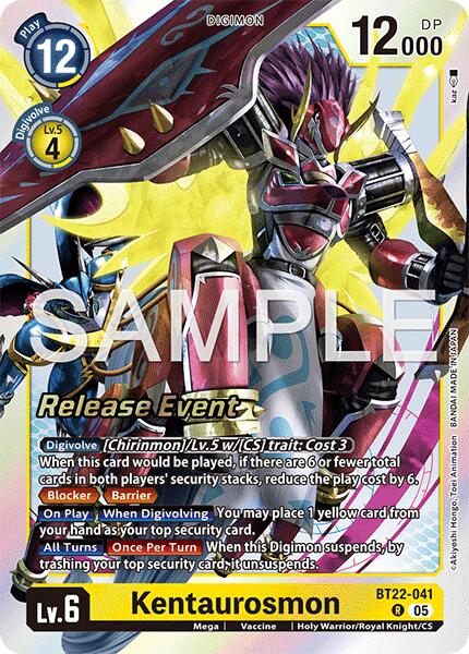 Kentaurosmon [BT22-041 R] [Cyber Eden Release Event Cards] Foil