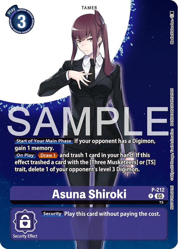 Asuna Shiroki (Hacker's Slumber Box Promotion Pack) [P-212 P] [Digimon Promotion Cards] Foil