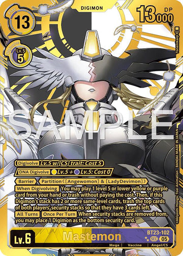 Mastemon (Rare Pull) [BT23-102 SEC] [Hackers' Slumber] Foil