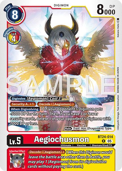Aegiochusmon [BT24-014 R] [Time Stranger] Foil