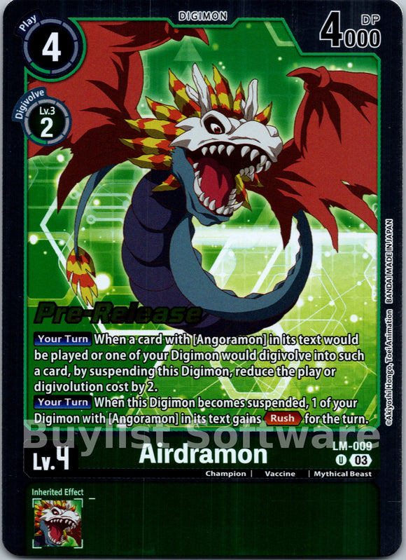 Airdramon (English Exclusive) [LM-009 U] [Exceed Apocalypse Pre-Release Cards] Foil