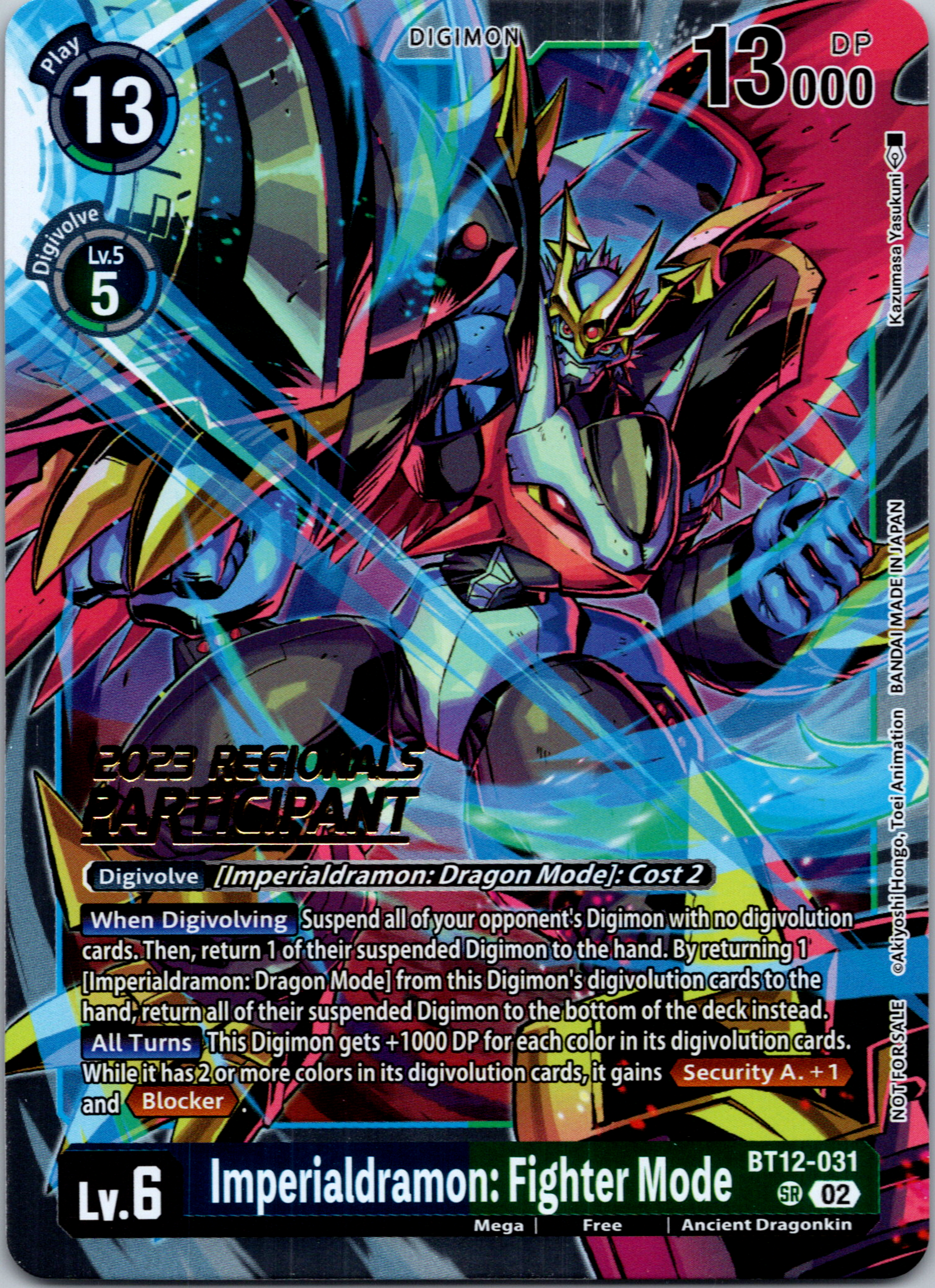 Imperialdramon: Fighter Mode (2023 Regionals Participant) [BT12-031] [Across Time] Foil