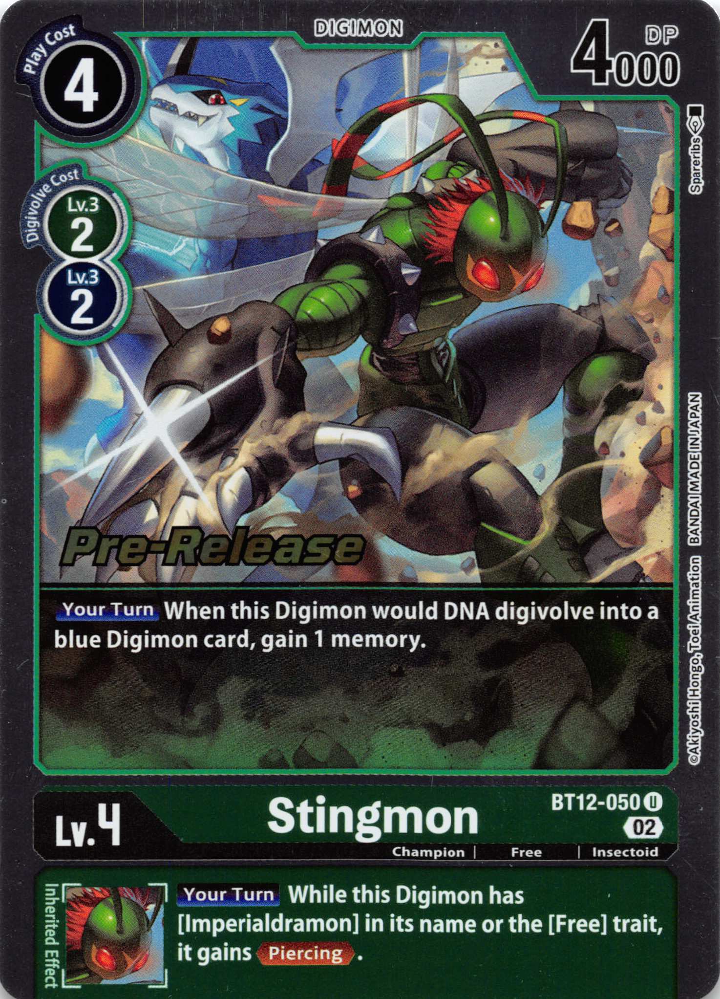 Stingmon [BT12-050] [Across Time Pre-Release Cards] Normal