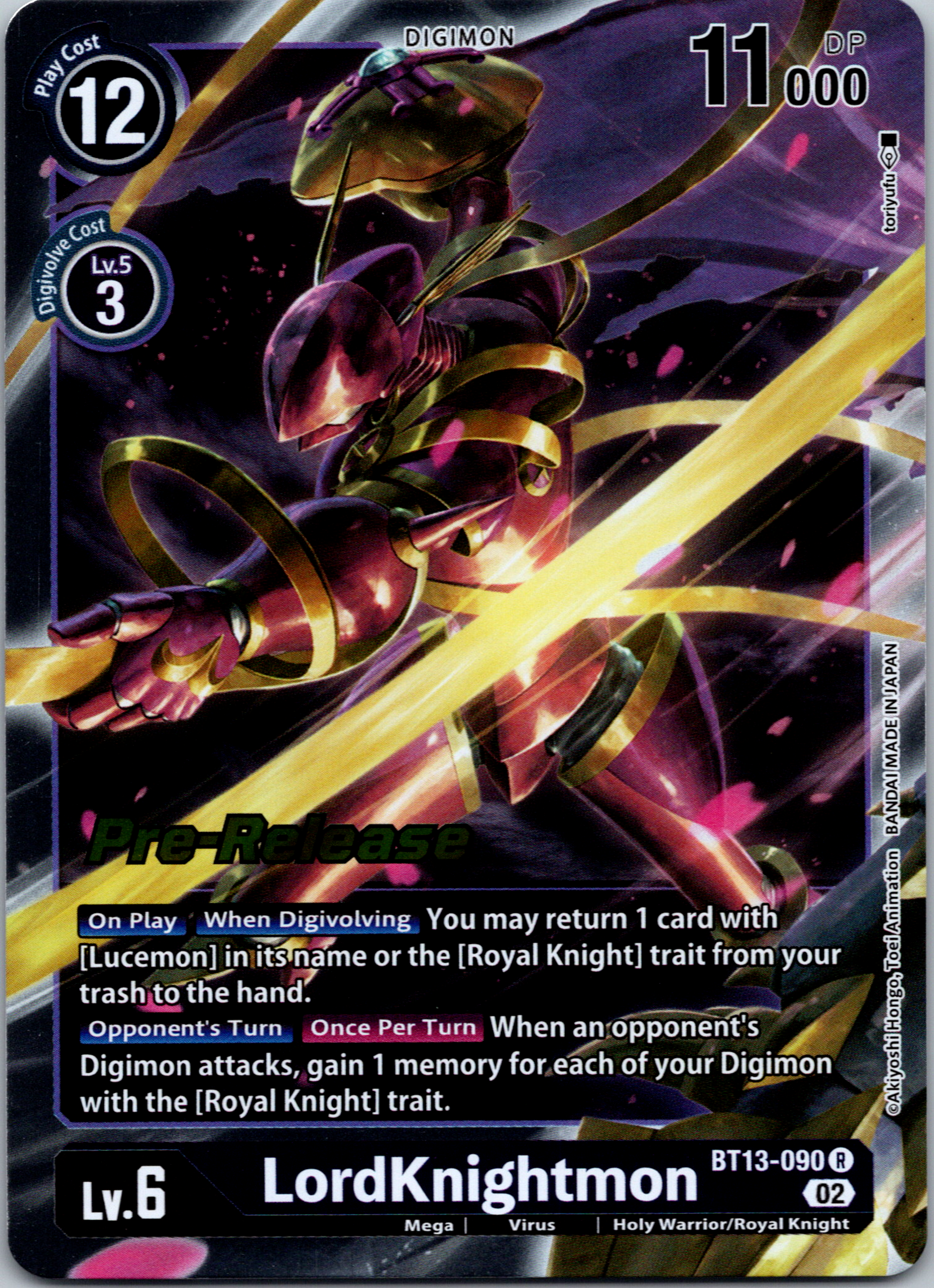 LordKnightmon [BT13-090] [Versus Royal Knight Booster Pre-Release Cards] Foil