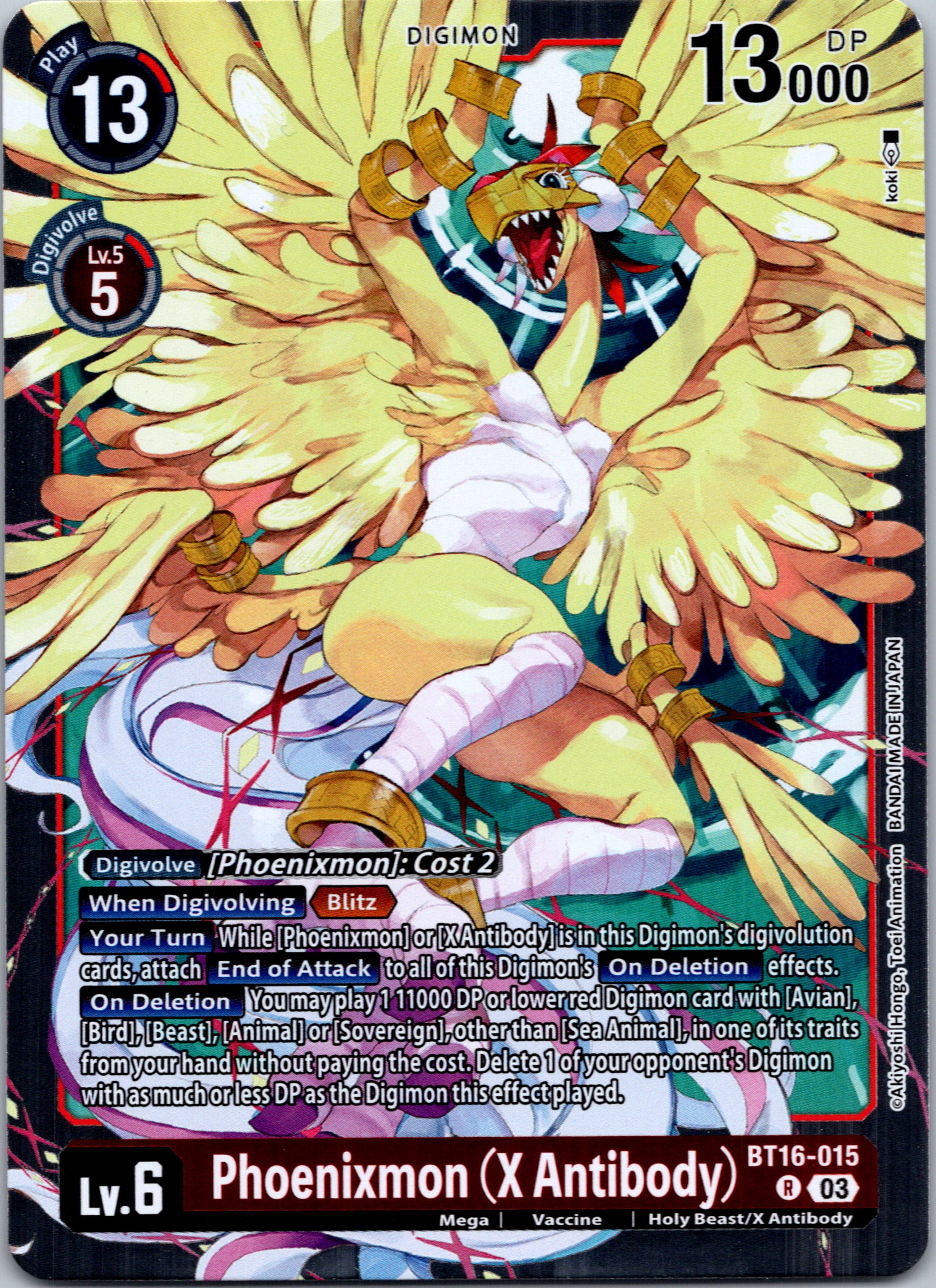 Phoenixmon (X Antibody) [BT16-015-R] [Beginning Observer] Foil