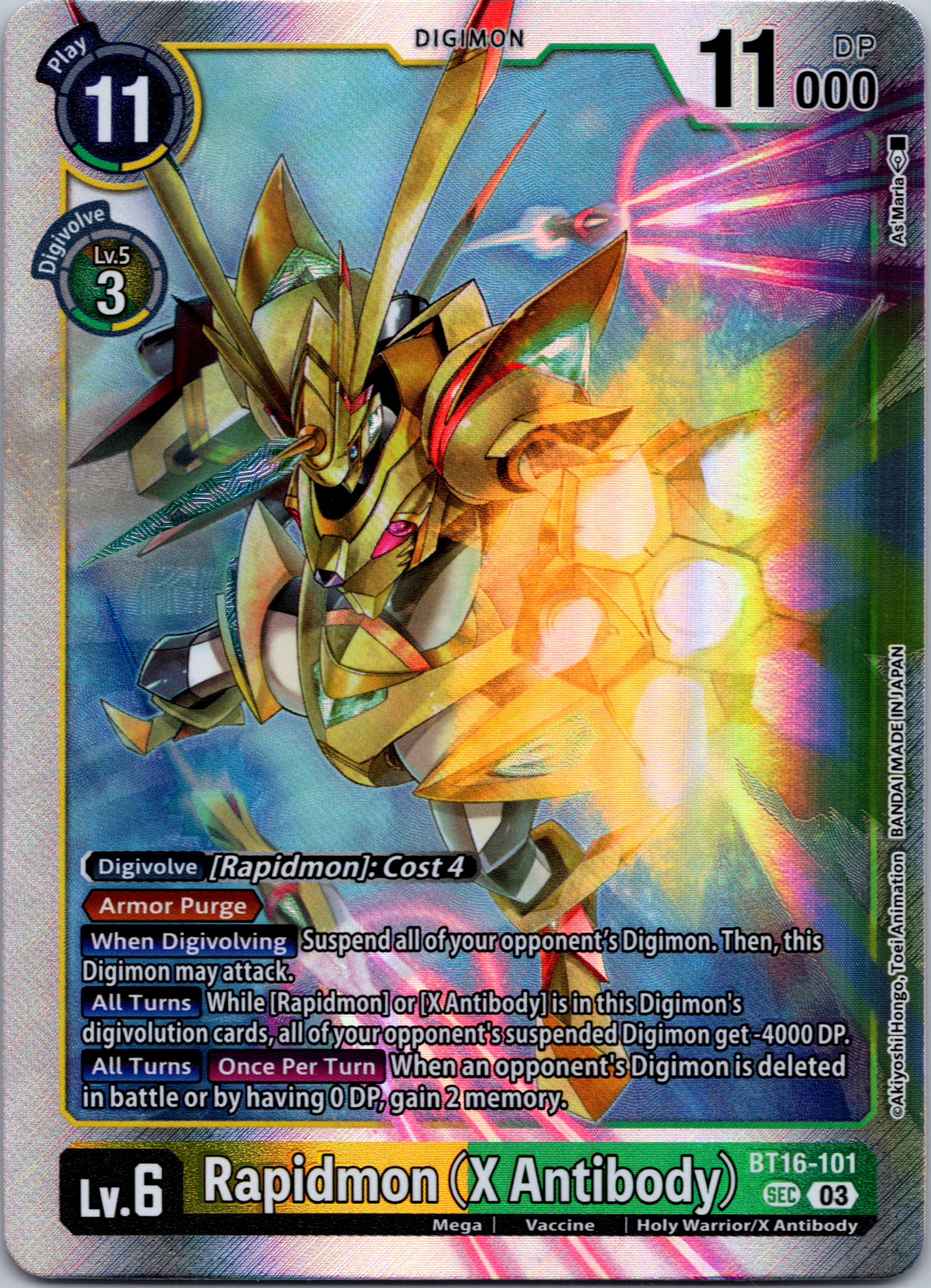 Rapidmon (X Antibody) [BT16-101-SEC] [Beginning Observer] Foil