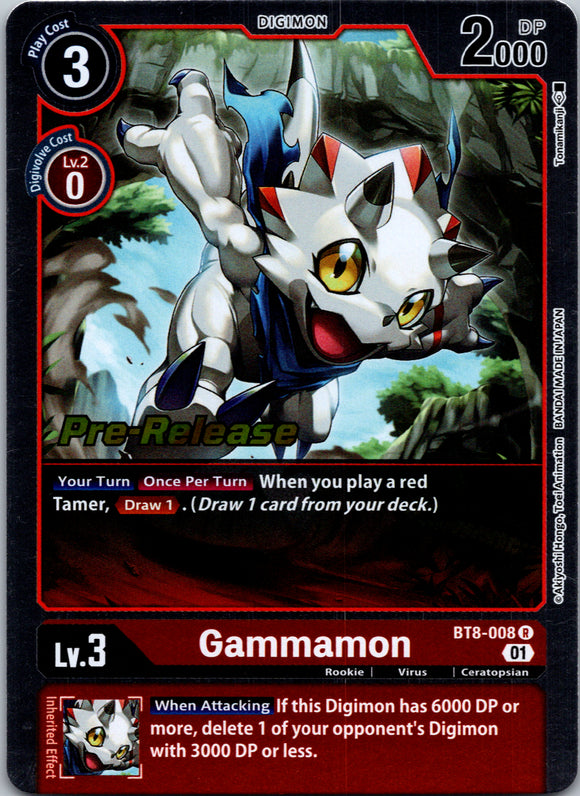 Gammamon [BT8-008] [New Awakening Pre-Release Cards] Foil