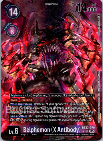 Belphemon (X Antibody) (Alternate Art) [BT23-070 SR] [Hackers' Slumber] Foil