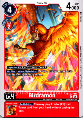 Birdramon [BT23-011 C] [Hackers' Slumber]