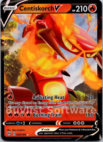 Centiskorch V (033/189) [SWSH03: Darkness Ablaze]