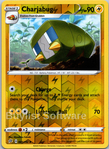 Charjabug [065/192] [Rebel Clash] Reverse Holofoil