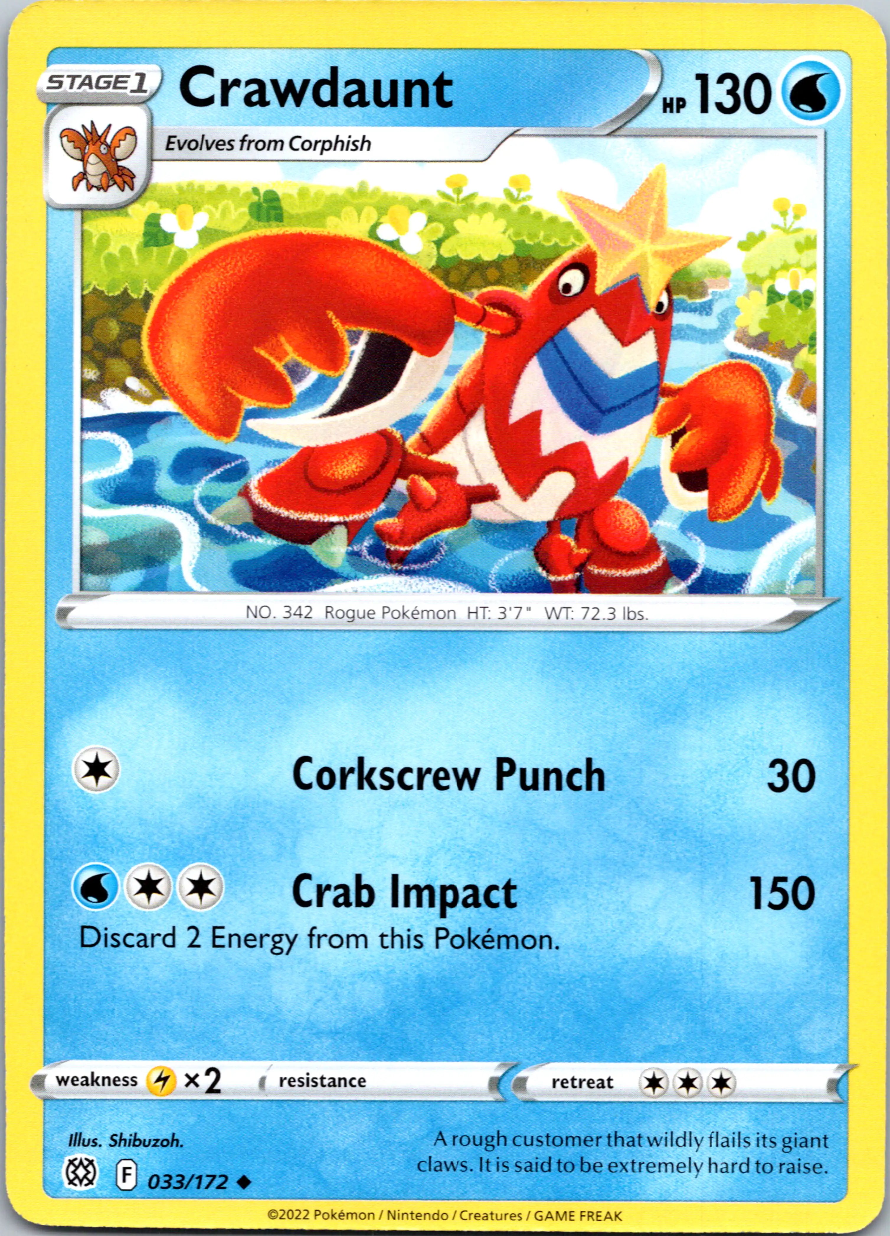 Crawdaunt [033/172] [Brilliant Stars] Reverse Holofoil