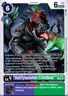 Dark Tyrannomon (X Antibody) [BT22-070 C] [Cyber Eden]