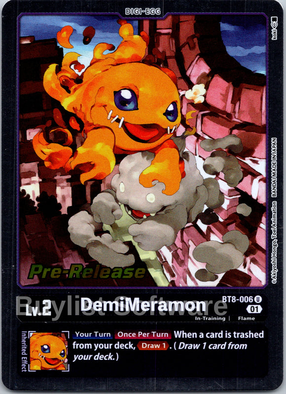 DemiMeramon [BT8-006] [New Awakening Pre-Release Cards] Foil