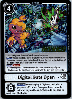 Digital Gate Open - P-206 (Store Tournament 2025 Vol.4 Winner Pack) [P-206 P] [Digimon Promotion Cards] Foil